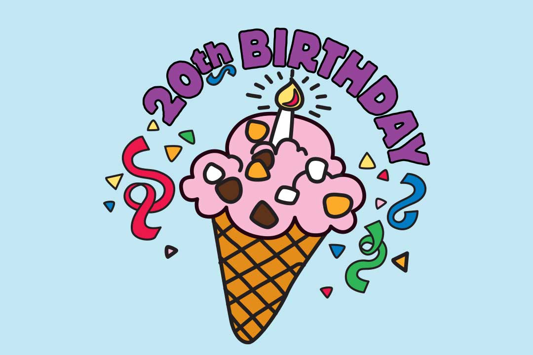 20. Jubiläum mit Eiswaffel